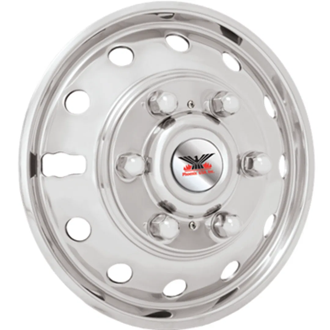 NF14 – PHOENIX USA Wheel Simulator, Fits 16 Inch Diameter 6 Lug Dual Wheels Polished Stainless Steel Bolt-On Does Not...
